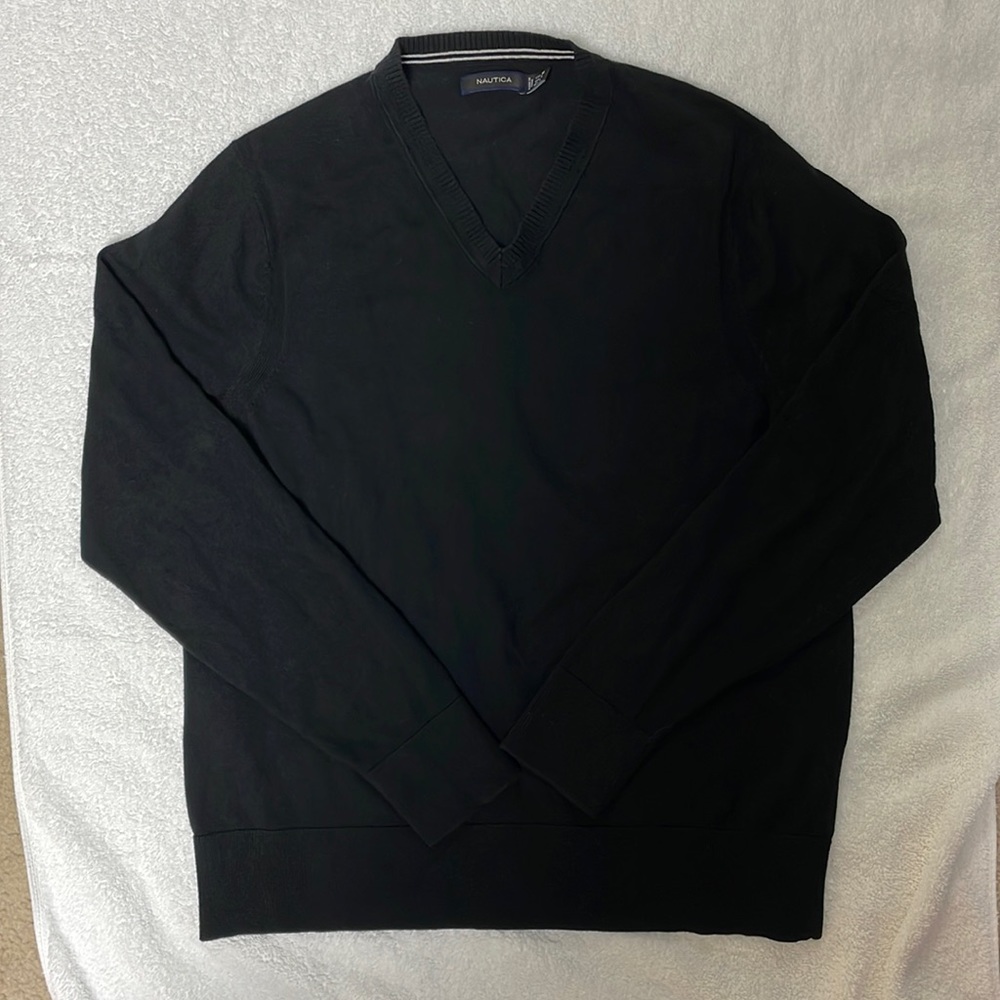 Black V-Neck Nautica Sweater